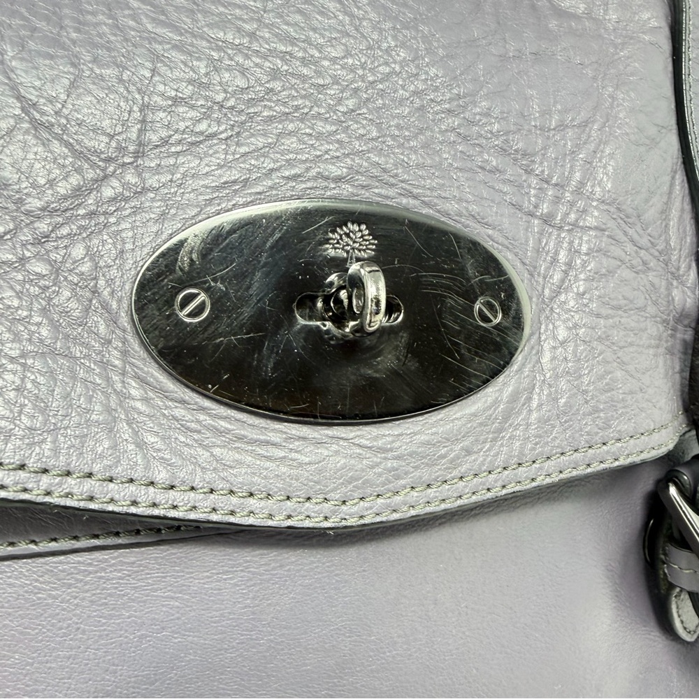 Mulberry Alexa Regular Slate Gray Lilac Leather Gunmetal Authenticated COA - Picture 16 of 16